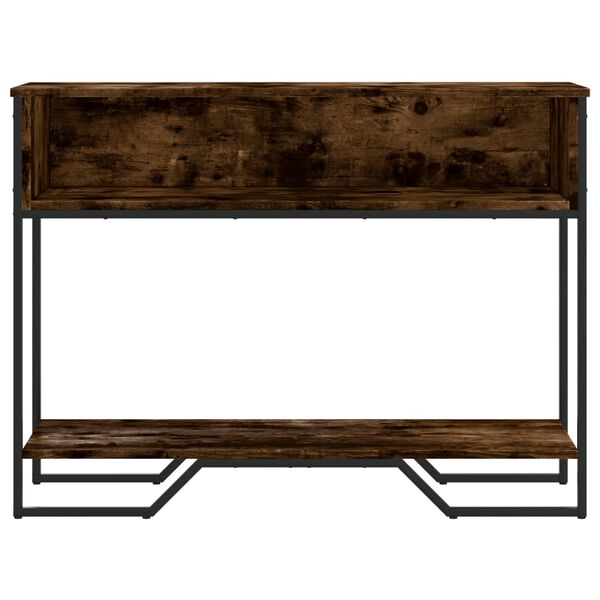 vidaXL Console Table Smoked Oak Engineered Wood, Metal