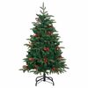 vidaXL Artificial Hinged Christmas Tree 150 LEDs & Ball Set 59.1"
