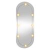 vidaXL Wall Mirror With LED Light Transparent Glass, Plastic Medium
