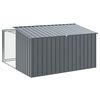vidaXL Dog House with Run Anthracite 77.6x76.4x43.3" Galvanised Steel