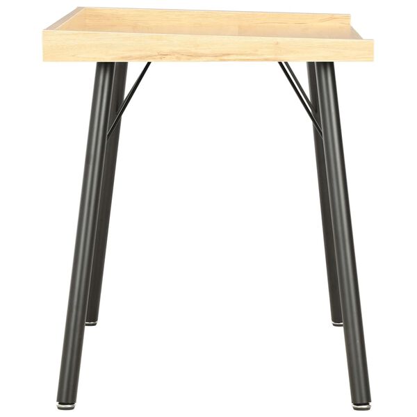 vidaXL Desk Black and Oak Engineered Wood and Powder-Coated Steel Compact