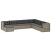 vidaXL Garden Lounge Set Grey PE rattan, powder-coated steel 9 Piece Set