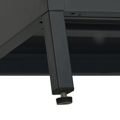 vidaXL TV Cabinet Black 41.3"x13.7"x20.4" Steel and Glass