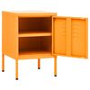 vidaXL Nightstand Set of 2 Mustard Yellow Steel Adjustable Shelves