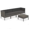 vidaXL Garden Lounge Set Grey/Anthracite PE rattan, powder-coated steel