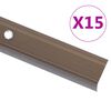 vidaXL Stair Nosings in L-shape 15 pcs Aluminium 35.4 " Brown