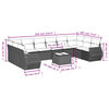 vidaXL Garden Sofa Set Black PE rattan, powder-coated steel, polyester
