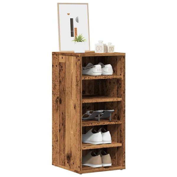 vidaXL Shoe Cabinet Set of 2 Old wood Engineered wood Compact