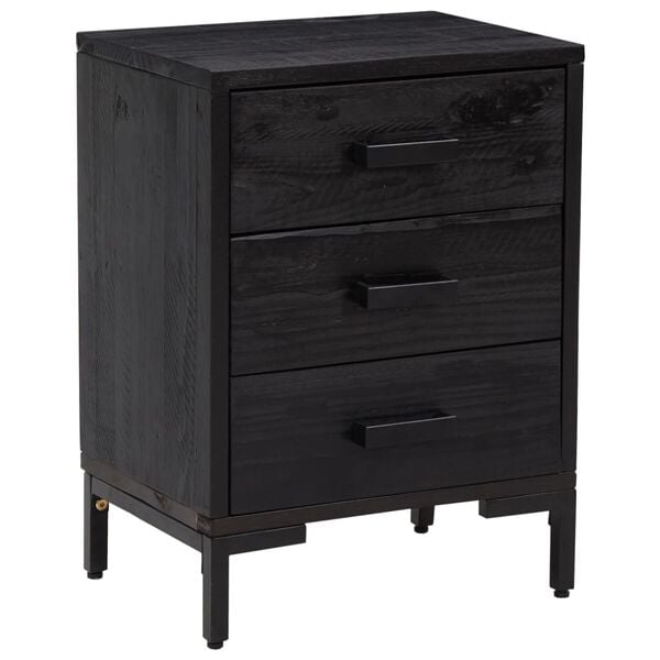 vidaXL Bedside Cabinet Set of 2 Black