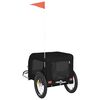 vidaXL Pet Bike Trailer Black Oxford fabric, Iron, PVC Small Collapsible