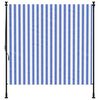 vidaXL Outdoor Roller Blind Blue and White Polyester fabric and Steel