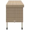 vidaXL Patio Storage Box with Wheels Beige 63.0x21.7x29.5" Poly Rattan