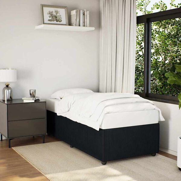 vidaXL Bed Frame Black Velvet (100% polyester), Plywood, Engineered wood