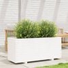 vidaXL Garden Planter White Solid Pine Wood Large Decorative Inlays