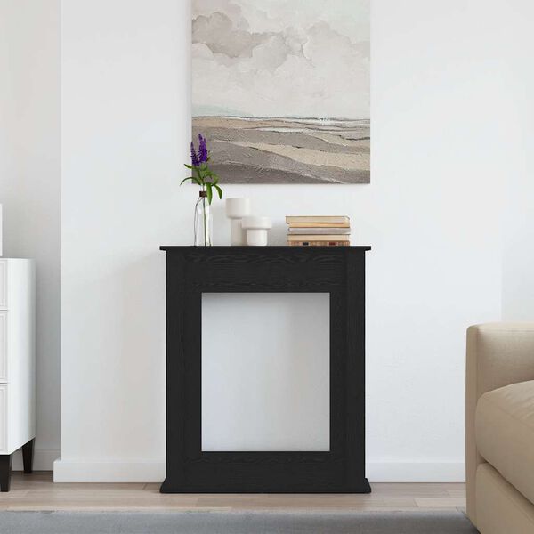 vidaXL Fireplace Surround Black Oak 75x20x87,5 cm Engineered Wood