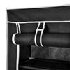 vidaXL Shoe Rack Black Polyethylene fabric and powder-coated steel Large