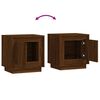 vidaXL Bedside Cabinet Set of 2 Brown Oak Engineered Wood Medium