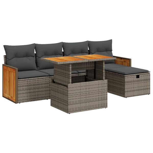 vidaXL Garden Sofa Set Grey