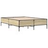 vidaXL Bed Frame Sonoma Oak Engineered Wood, Steel Double Modern