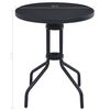 vidaXL Garden Table Black Powder coated steel, silk print glass 23.6 in