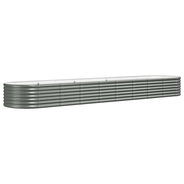 vidaXL Garden Raised Bed Grey Powder-coated steel Large Durable