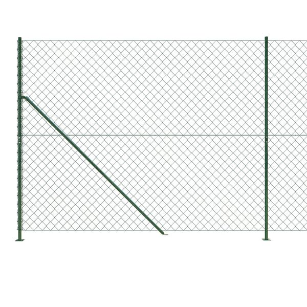 vidaXL Chain Link Fence with Flange Green 7.2x82.0'