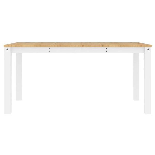 vidaXL Dining Table White Solid pine wood 63.0 in x 31.5 in x 29.5 in