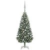 vidaXL Artificial Pre-lit Christmas Tree with Ball Set Pine Cones 70.9"