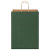 vidaXL Paper Bags 250 pcs with Handles Green 12.6x6.7x17.3"