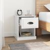 vidaXL Bedside Cabinet High gloss white Engineered wood Standard Storage