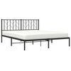 vidaXL Bed Frame Black Powder-Coated Steel Queen Bed Frame Rectangular