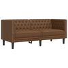 vidaXL 3 Piece Chesterfield Sofa Set Brown Faux Leather