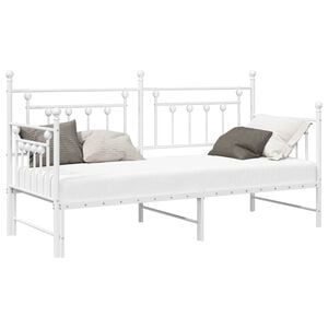 vidaXL Daybed Frame with Headboard White 29.5" x 74.8" Steel