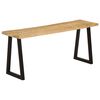 vidaXL Bench Brown and Black Solid mango wood and powder-coated steel