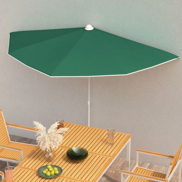 vidaXL Garden Parasol Green 100% polyester, steel Medium