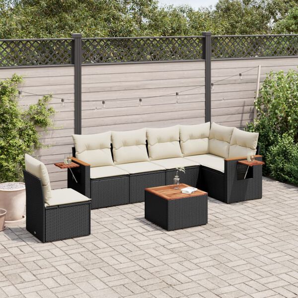 vidaXL Garden Sofa Set Black