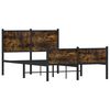 vidaXL Bed Frame Smoked Oak Steel Double Bed Frame Rectangular