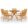 vidaXL Garden Dining Set Natural Wood Solid acacia wood 6-piece