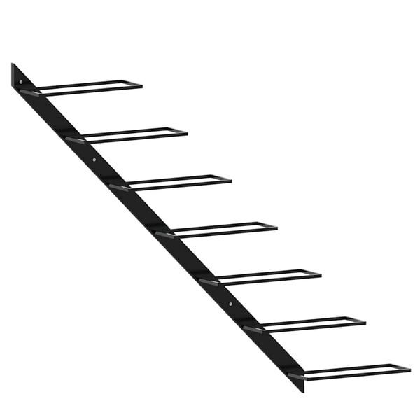 vidaXL Wall-mounted Wine Rack for 7 Bottles Black Metal