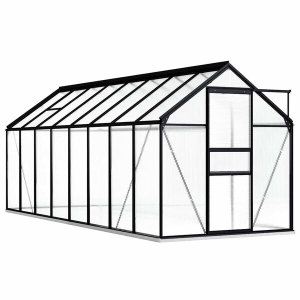 vidaXL Greenhouse Anthracite with clear panels Aluminum, Polycarbonate