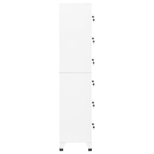 vidaXL Locker Cabinet White Steel 15.0 x 15.7 x 70.9 in Locker Cabinet