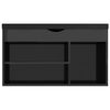 vidaXL Shoe Bench High gloss black Engineered wood, MDF, fabric Medium