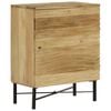 vidaXL Sideboard Brown Solid Mango Wood, Steel 23.6 x 13.8 x 29.5 in