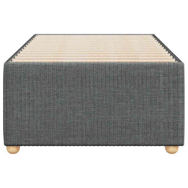 vidaXL Bed Frame Dark Grey Polyester, Plywood, Engineered Wood Twin