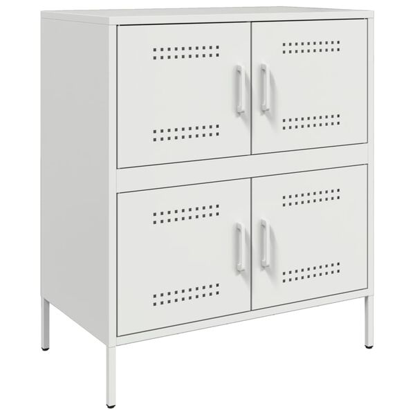 vidaXL Sideboard White Steel Standard Sideboard Rectangular