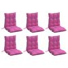 vidaXL Lowback Chair Cushion Set of 6 Pink Oxford fabric (100% polyester)