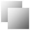 vidaXL Wall Mirror Set of 2 Transparent Glass 19.7 x 19.7 in Mirror