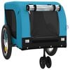 vidaXL Pet Bike Trailer Blue and Black Oxford fabric, iron, PVC
