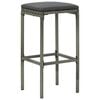 vidaXL Bar Stool Set of 2 Gray Steel Standard Footrest Bar Stool