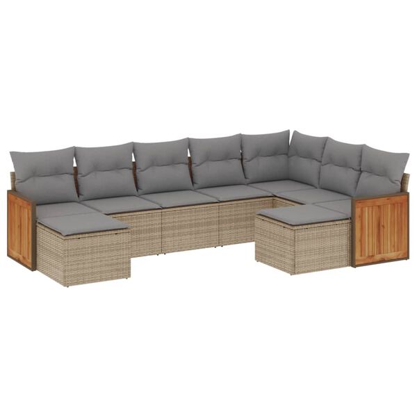 vidaXL Garden Sofa Set Beige, Light grey